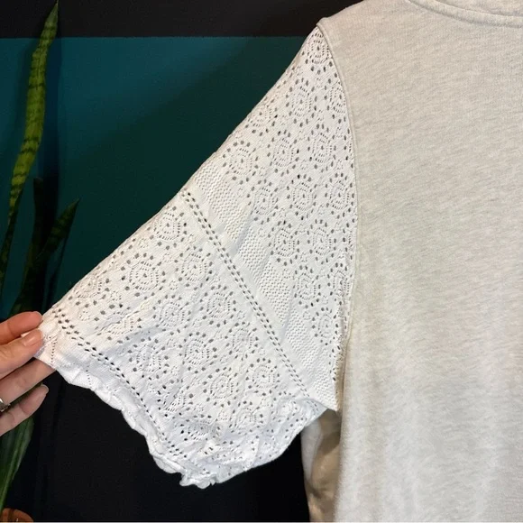 Anthropologie Akemi Kin Coro Dolman Crochet Knit Pullover Sweatshirt Large - Picture 6 of 13